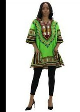 Thailand Green Dashiki Size Medium 100 Cotton
