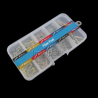 Dental Quartz Fiber Post Refill Kit - 160 Straight Posts + 32 Matching Drills For Restorations