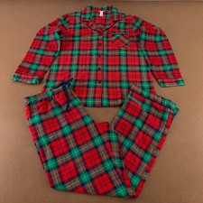 Wondershop Women's Size Medium Red Green Holiday Plaid 2 Piece Pajama Set New
