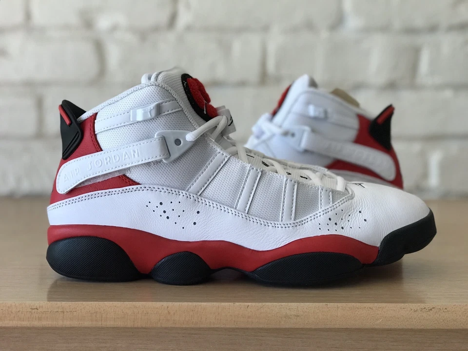 Nike Air Jordan 6 Rings Cherry Men 8.5 White Black University Red 322992-126 New - Image 3 of 4