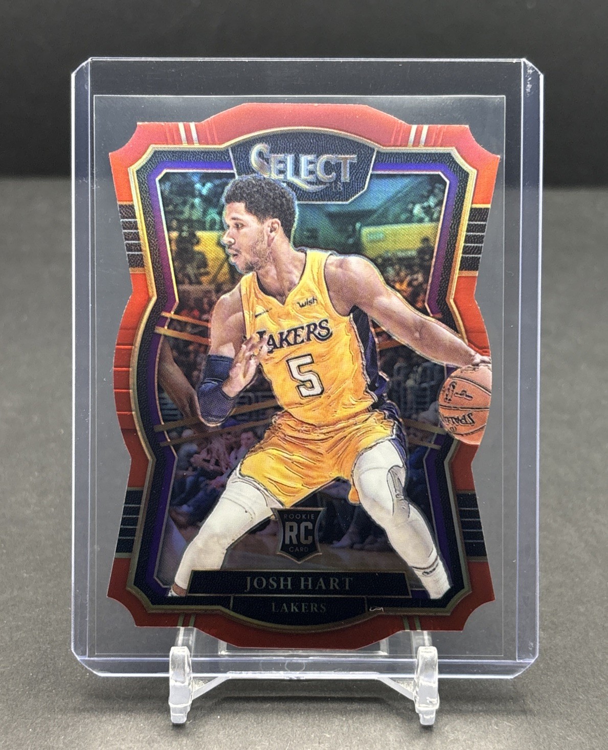 2017-18 PANINI SELECT #130 Josh Hart Lakers RC Premier Die Cut Red Prizm /135