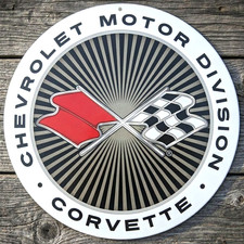 Chevrolet Corvette 8 Diameter Novelty Metal Sign Made In Usa New Chevrolet Corvette 8 Diameter Novelty Metal Sign Made In Usa New