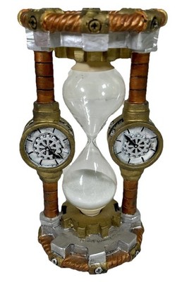 Summit 2015 Steampunk Hourglass Sand Timer Desk Decor Resin Gear Gauge Clocks