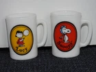 VINTAGE AVON SNOOPY FLYING ACE & LUCY MILK CUP 1969