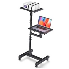 2 Shelves Projector Stand Tripod, Height Adjustable Max 64", Mobile Laptop