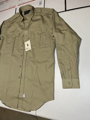 NEW VINTAGE Polo Ralph Lauren Safari Shirt USA MADE Men M Button