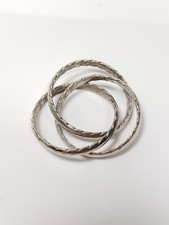 Sterling Silver Interlocked Triple Band Ring Size 8.5 Fidget Spinner