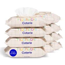 Potty Wipes Toddlers Training Hypoallergenic 99 Water 12 Pack Flushable Coterie