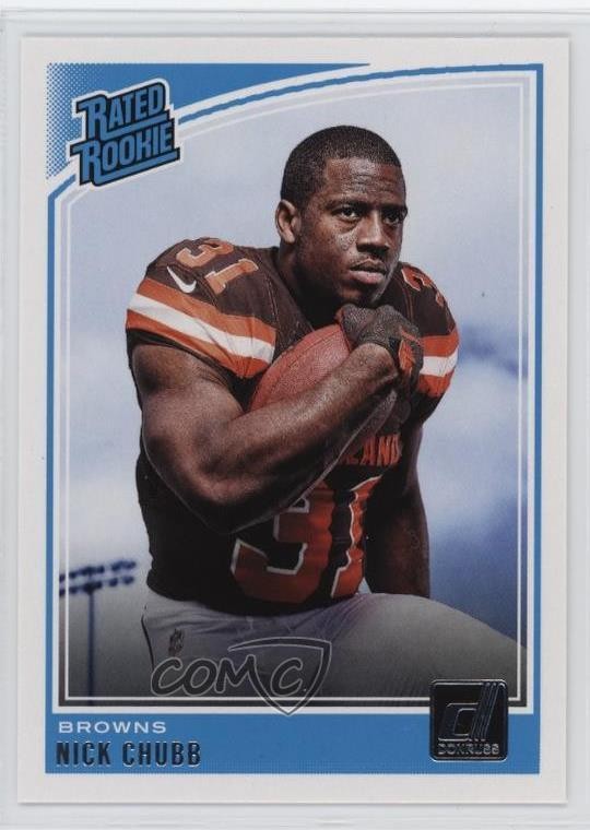 2018 Panini Donruss Rated Rookie Nick Chubb #308 uu6