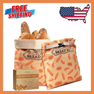 Beeswax Bread Bags for Sourdough Homemade Bread, XL Cotton Lining Sourdough R...