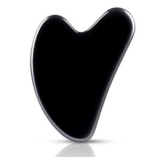 Natural Black Obsidian Gua Sha Facial Tool Face Guasha Neck Jawline Massage