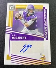 JJ MCCARTHY 2025 Panini Donruss Football Signature Marks Auto #SM-JMY Vikings📈