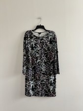 J.Jill Dress Gray Floral Soft Knit Long Sleeve XS Boho Whimsy 90s Whimsigoth