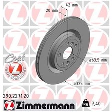 2x Bremsscheibe hinten für Jaguar F-Pace X761 I-Pace X590 XE X760 XF 2 | 262435