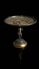 Antique 19th C Gilt Brass Bacchus Tazza Compote Grand Tour Renaissance Revival