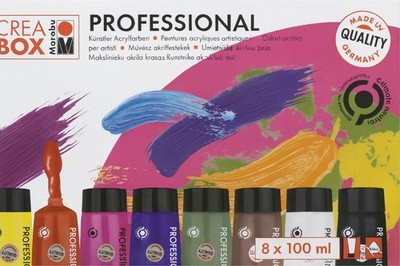 Acrylfarben Crea Box Marabu Professional Künstler 8 x 100ml Künstlerqualität