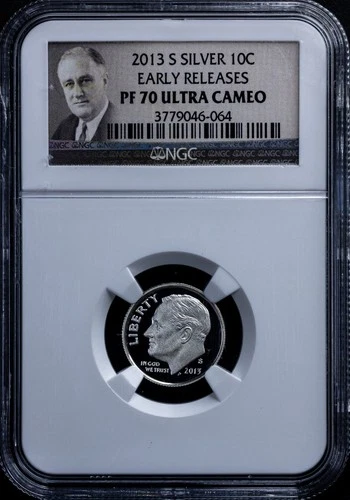 2013-S Silver Roosevelt Dime NGC PF70 UCAM Early Releases Proof 10C GEM