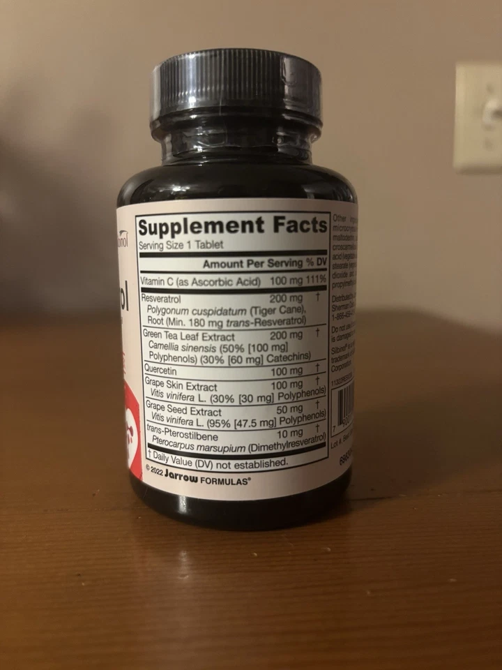 Lot Of 3 Jarrow Formulas Resveratrol  Synergy 60 Capsules Exp 01/26 - Image 2 of 2