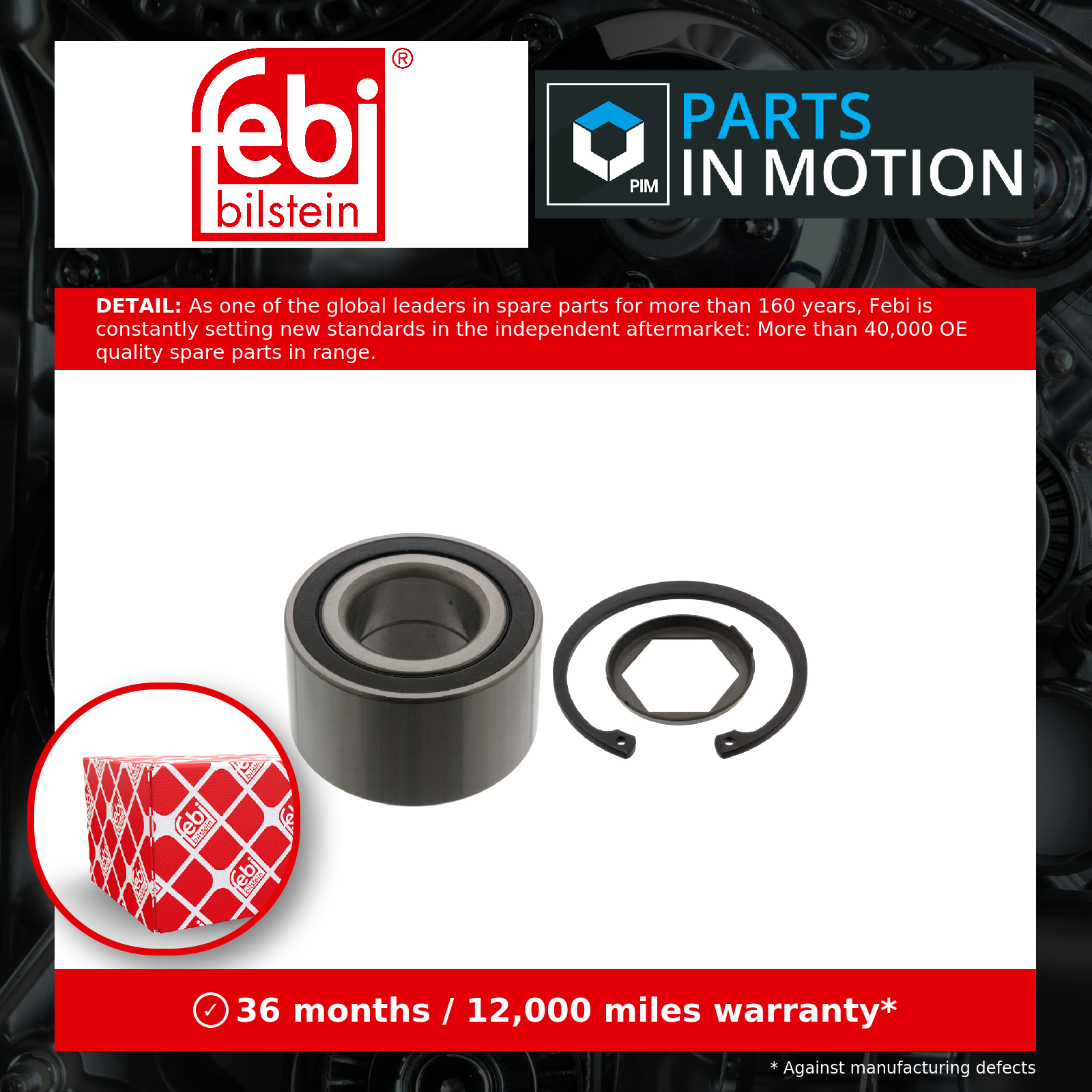 Wheel Bearing Kit fits VAUXHALL CARLTON Mk3 Rear 86 to 94 0415203 090235281 Febi