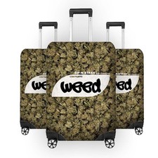 Weed Bag Funny Custom Suitcase Cover Travel Gift Stretch Fit Luggage Protector