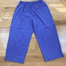 BRYN Walker 100 Cotton Wide Leg Cropped Pants Size Large Made In USA