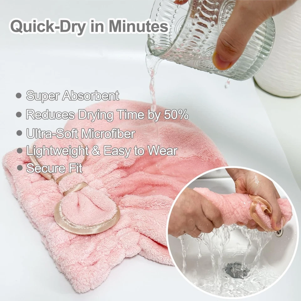 3Packs Microfiber Hair Towel for Women - Quick-Drying Super Absorbent Hair Wr... - Image 4 of 4