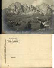 Regensburger Hutte gegen de Geislerspitzen RPPC Austria real photo c1905
