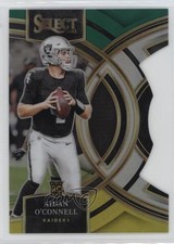 2023 Select Premier Level Green & Yellow Prizm Die-Cut Aidan O'Connell #163 10ps