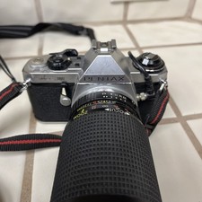 Pentax ME Super SLR Film Camera Silver Black/  Marexar-CX F = 80-205mm