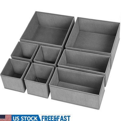 8 Pack Drawer Organizers Non Woven Storage Bins Socks Underwear Accessories New