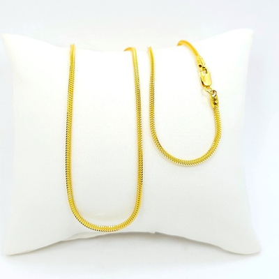 #ad 22K Solid Yellow Gold Franco Chain Necklace 18 inch 1.5mm Genuine Hallmarked 916 $1734.50