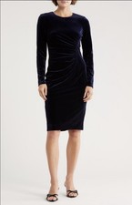 Eliza J Women’s Long Sleeve Ruched Velvet Midi Dress $128