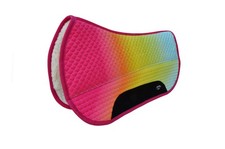 Horse Western 28"x30" Quilted Barrel Contoured Fur Padded Saddle Pad Pink Ombre