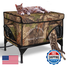 Heated Cat House for Outside Upgrade Insulated Weatherproof Outdoor Shelter Wint