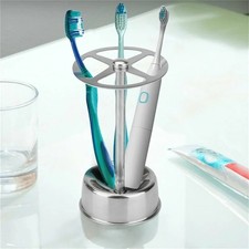 Toothbrush Holder Stainless Steel Bathroom Organizer Toothpaste Stand