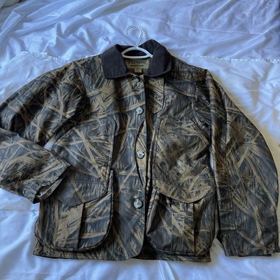 Filson X Mossy Oak Shelter Waterfowl Upland Waxed Tin Cloth Jacket Size XS