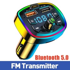 UK Car Wireless Bluetooth FM Transmitter MP3 Player USB Car Fast Charger Adapter
