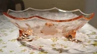 Vtg 30's Pink Depression Glass Lancaster Jubilee 3 Footed bowl 2.25"H x 6.75”W