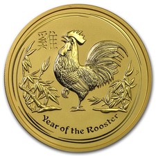 2017 Australia 2 oz Gold Lunar Rooster BU 4539.02 per troy oz