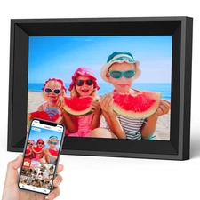 FRAMEO Digital Picture Frame 10.1 Euker WiFi Digital Photo Frames IPS Touch S...
