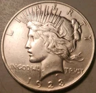 1923 Peace Dollar • 90% Silver 26.73g • U.S. Mint • United States American Coin
