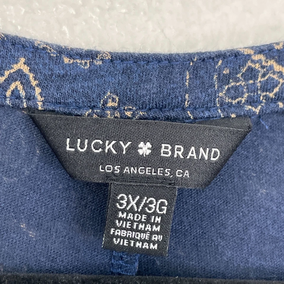 Camisa boho túnica manga 3/4 cuello en V manga 3x Lucky Brand para mujer Plus Foto 4 de 4