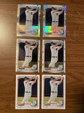 (6) 2020 Bowman Draft Chrome Gage Workman RCs (2 Refractor, 2 Chrome, 2 Paper)