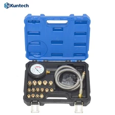 0-140 PSI Engine Cylinder Oil Pressure Tester Tool Kit Diagnostic Gauge Detector