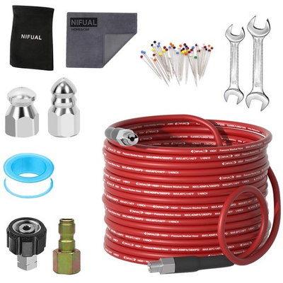 #ad NIFUAL Sewer Jetter Kit for Pressure Washer25FT 5800PSI Drain 25FT $55.68