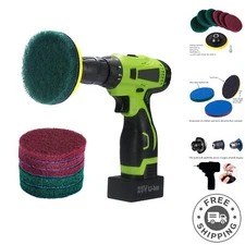 4 Inch Drill Power Brush Tile Scrubber Scouring Pads Cleaning Kit, Includes D...