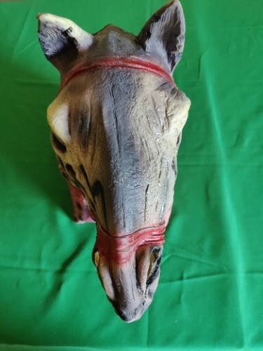 Zombie Horse Latex Full Mask Flesh Melting Horror Skeleton Halloween Costume NEW - Picture 7 of 12