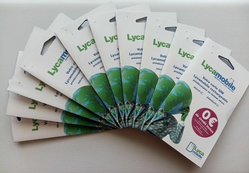 LycaMobile France Pay as You Go sim card + sim card adapter - Foto 1 di 1