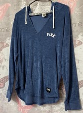 Victoria  s Secret PINK Aqua Blue Lounge Pullover Hoodie Top Medium