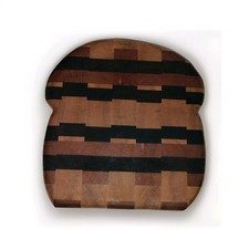 UNIQUE "BREAD SLICE" WOOD END GRAIN CUTTING BOARD 10" X 9 1/2"
